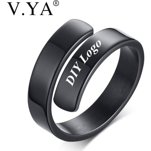 V.YA 2020 New Fashion Simple Simple Ring Fashion Trendy Engrave Stainless Steel Ring Men Women Best Birthday Jewelry Gift