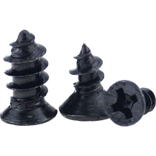 50PCS M2.6*5 6 8 10 12 Black Carbon Steel Cross Recessed Countersunk Flat Head Tapping-screws Wood Screw M2.6x5 M2.6x12