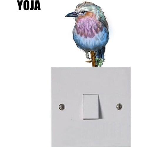 YOJA Vivid Bird Design Switch Decal Fashion Colorful Cartoon Plant PVC Wall Sticker 8SS1011