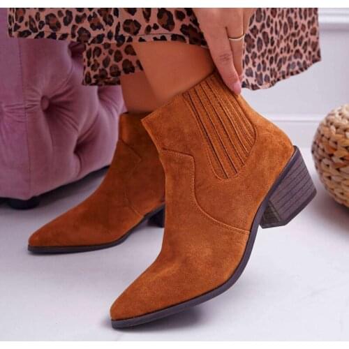 Women Chelsea Boots Suede Pointed Toe Ankle Boots Womens Shoes Female Casual Mid Heels Ladies Autunm Winter Zipper Footwear