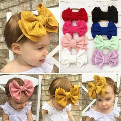 1Pcs Kids Headwrap Hair Band Big Bow Knot Baby Girl Headband Hairwear Nice Baby Newborn Hair Accessories