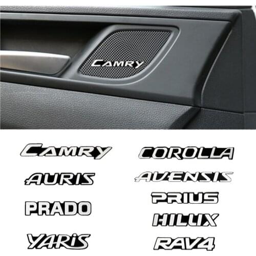 10pcs car audio decorate 3D Aluminum Badge Emblem Sticker For Toyota corolla chr prado camry rav4 yaris auris prius avensis