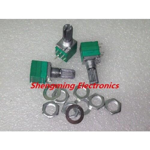 10pcs B5K RK097G Audio Amplifier Sealed Dual Potentiometer 15mm Shaft 6pins