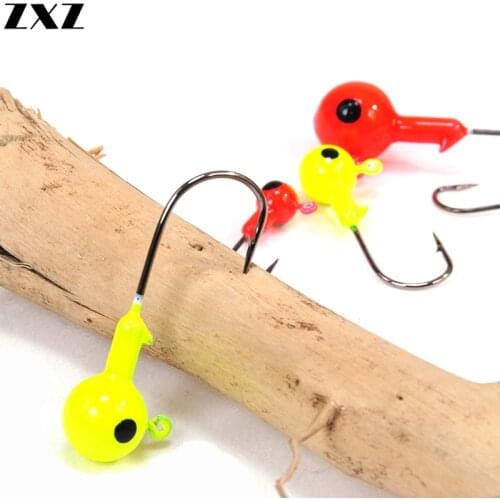 15Pcs/lot Colorful Sharp 3D Eye Fish Lead Head Jig Hooks 3.5g 5g 7g 10g Barbed Soft Lure Jigging Hook Sea Fishing Hook Lead Head