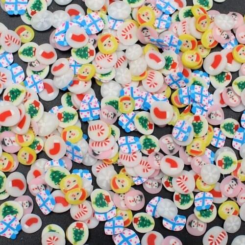 100g/Lot Christmas Series Slices Polymer Clay Father Christmas Sprinkles for Toys Decoration DIY Crafts Filler Accessories