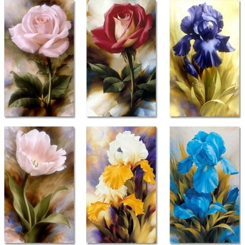 Full Square Drill 5D Diy Diamond Painting Flower Cross Stitch Kit Mosaic 3D Diamond Embroidery Rose Handmade Gift Art Home Decor