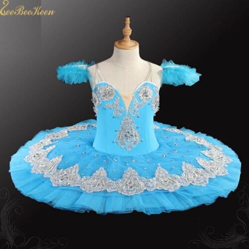 Ballet Tutu Dance Dress Adult Blue Ballet Swan Lake Dress Girls Bailarina Professional Stage Performance Costume Adult Dancewear