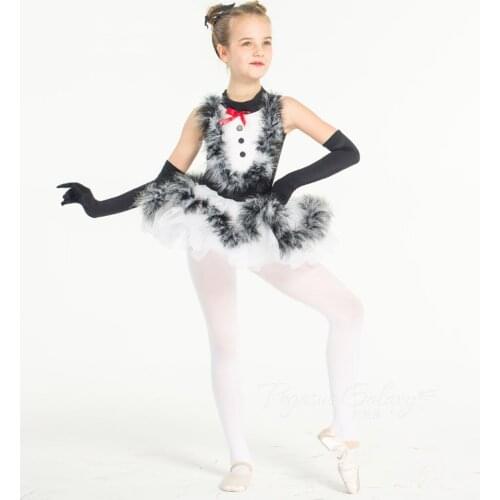 Black Feather Ballet Dress For Girls Pancake Ballet Tutu Leotard Children Ballet Dance Costume Women Dance Clothes For Ballet