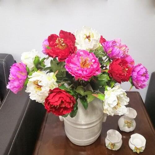 16pcs Bouquet/set 47cm Peony Artificial Flowers Bouquet Rich Layers Bride Wedding Home Decoration Silk Blooming Flowers DIY