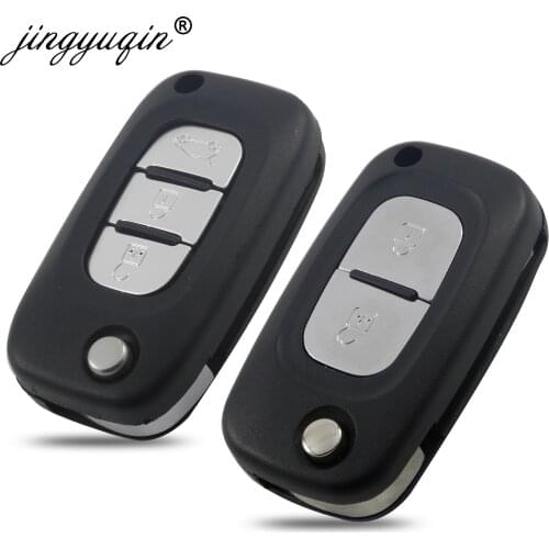 Jingyuqin 10X 2/3 Button Flip Car Remote Key Case Shell for Renault Fluence Clio Megane Kangoo Modus Lada VA2/HU83/Ne72 Blade
