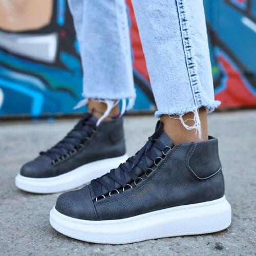 Chekich Womens & Mens Shoes Anthracite Color Non Leather Spring Winter Seasons Lace Up White Sewing Sole Ankle Trend Unisex Sneakers Wedding Basic Boots Comfortable Office Wedding Daily Breathable Gray CH258 Women V2