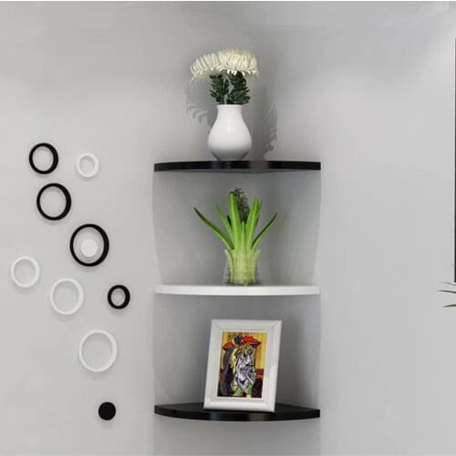 Korea Style Wooden home Decor Wall Mount fan-shaped Frame Books Toys Flower Storage Shelf Holder Figurines Display Crafts Shelf