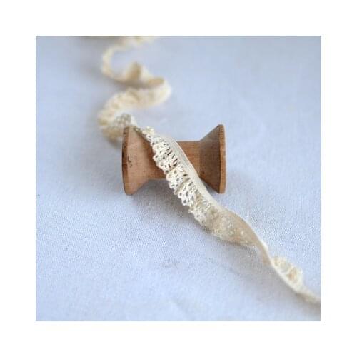 5 Meters 1.3cm Width elastic lace trim accessory DIY stretch cotton lace fabric sewing headband garment garter supplies