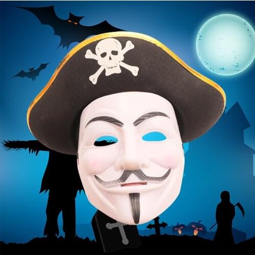 Halloween V Mask Skull Pirate Hat Cosply Theme Party Show Event Stage Performance Decoration Props Cap Birthday Gift