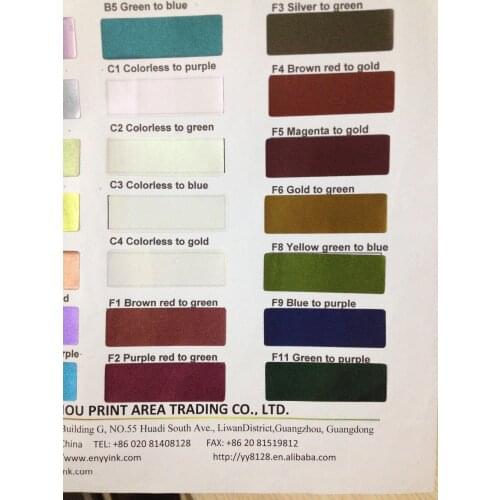 Color change another color ink,Optical Variable Screen printing Ink,MOQ0.1kg,100g/pack,Blown red change to Green