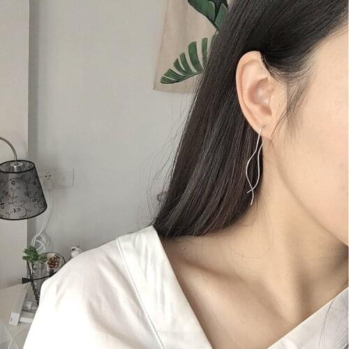 Korean Version Of The Best Selling Personality Simple S Curved Hook Type Earrings Long Tassel Womens Wholesale Earrings Sales