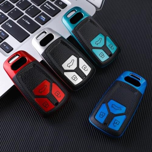 TPU Leather Protection Car Key Case Cover Shell for Audi A4 A4L A5 Q5 Q7 B9 TT TTS 8S 2016 2017 2018 Auto Styling Accessories