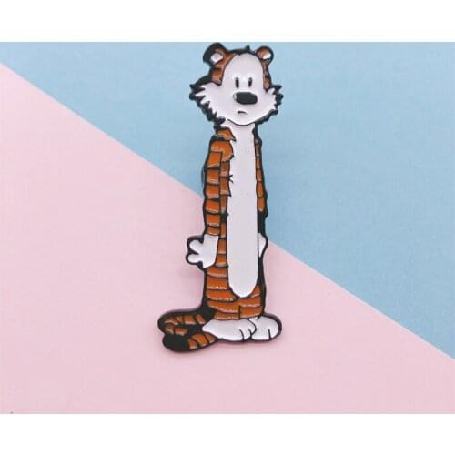 Creative Cartoon Animal Cat Tiger Lion Enamel Brooch Alloy Badge Denim Clothes Bag Pins Cute Punk Jewelry Gifts For Friends