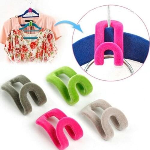Creative Mini Flocking Clothes Hanger Easy Hook Closet Organizer Home Product