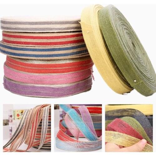 100meters 2.5cm Wide Jute Ribbon Fabric Ribbon Burlap Lace Ribbons for Burlap Wraping Gifts Party Holiday and Wedding Decoration