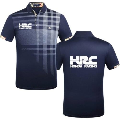 Brand New Business Gradient Mens Polo Shirt HRC car logo print Fashion casual high quality cotton Mens short sleeve clothing
