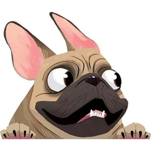 LLY-1122 Cute Dog Animals Cartoon Modeling Car Stickers PVC Auto Bumper Accessories Cover Scratch Waterproof Exquisite Decals