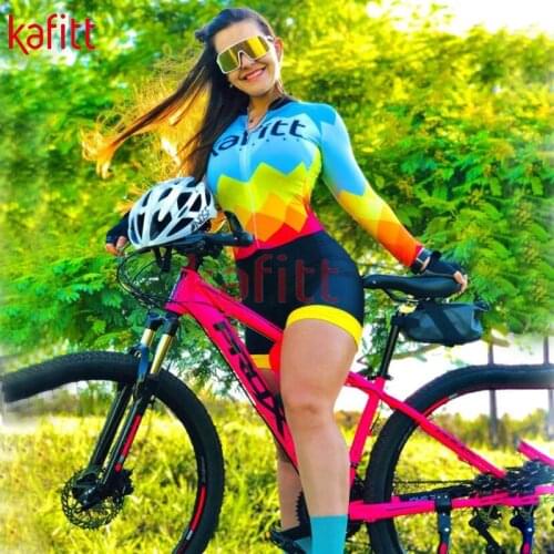 Kafitt 2021 new womens triathlon long-sleeved cycling jersey suit bodysuit Maillot Ropa Ciclismo clothing shirt suit jumpsuit