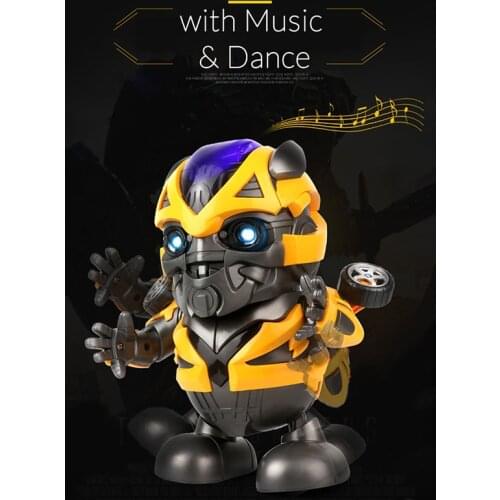 NEW Q-version 20CM Dance Robot Walking Movie model Toys With Music Eyes with Led Light glows in the dark Toys Gift for Kids