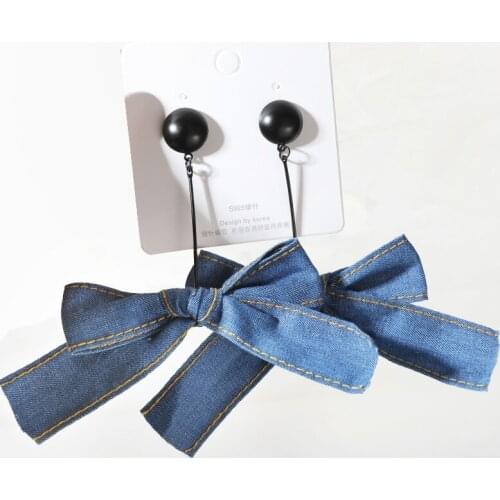 New Jewelry Long Bow Tassel Girl Heart Cowboy Lovely Temperament Earrings Wholesale Earrings For Women