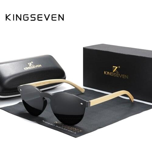 Custom LOGO KINGSEVEN 2020 Bamboo Series Polarized Mens Glasses Wooden Vintage Sunglasses UV400 Protection Fashion Women
