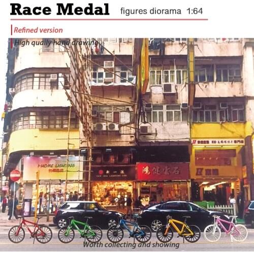 Racemedal1:64 DIY exquisite painting bicycle model hand-painted simulation bicycle creative valentines Day birthday gift for yo