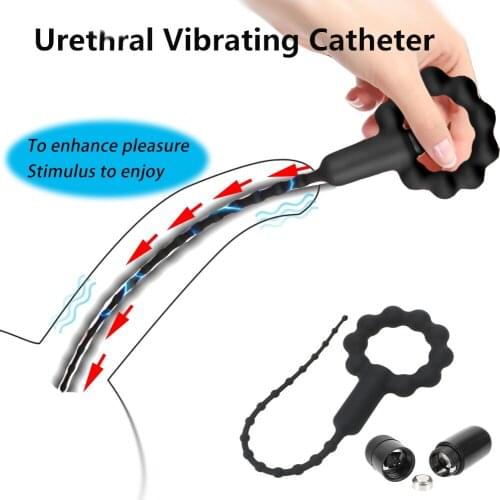 Horse Eye Vibrator Silicone Penis Plug Urethral Vibrator Sound Catheter Dilator Penis Insert Erotic Sex Toys For Men Masturbator
