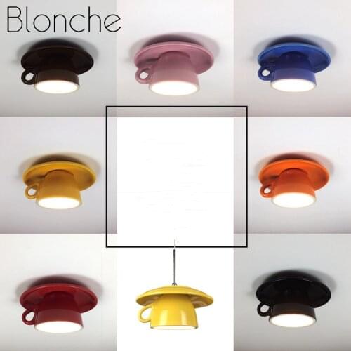 Modern Led Ceramic Pendant Lights Nordic Teapot/Tea cup Hanging Lamp Living Room Kitchen Lighting Fixtures Luminaire Home Decor