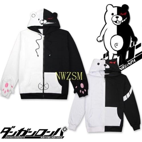 Danganronpa Monokuma Cosplay Costume Unisex Hoodie Sweatshirt T-shirt Hooded Jacket Daily Casual Coat Game Anime Peripheral