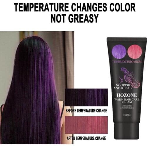New 1Pc hair color Thermochromic Hair Dye Gentle Scalp Easily Change Hair Color Hair Dye Cream Beauty Hair 50ml TSLM1