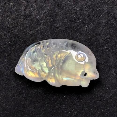 Top Natural Yellow Light Moonstone Fish Carved Pendant For Women Lady Man Crystal 19x10x5mm Beads Gemstone Fashion Jewelry AAAAA