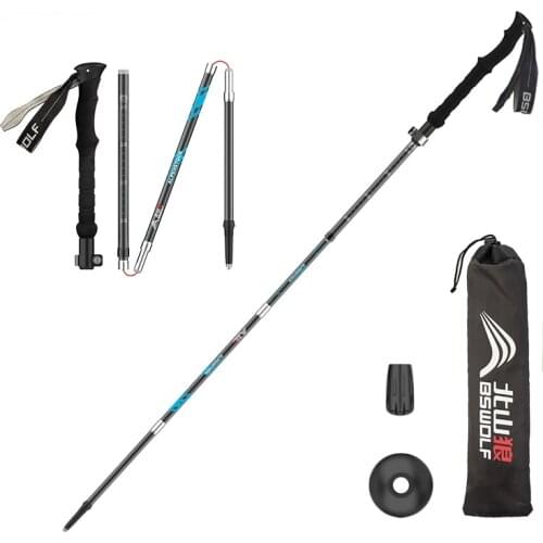 Trekking Poles Foldable Ultra-light Walking Stick Hiking Canes Telescopic Stick Adjustable Camping Climbing Poles Aluminum