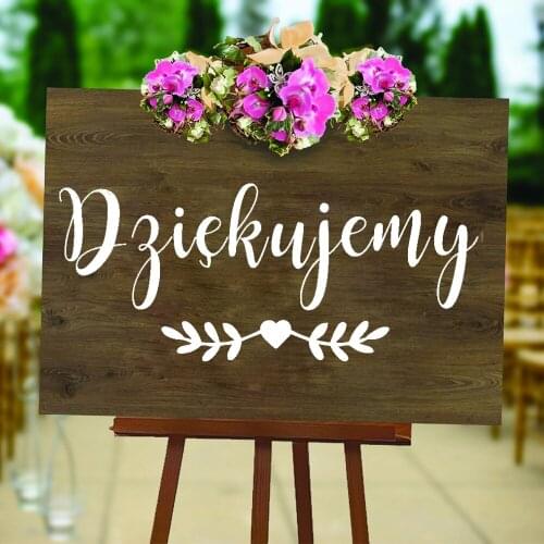 Cards and Gifts Vinyl Decal Wedding Thank You Texts Sticker Wedding Box Cards Decals Polish Language Text Vinyl Wall Mural C324