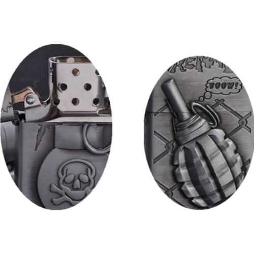 Military bronze street stall open fire kerosene gasoline Petroleum oil cheap cigarette lighter ( 1 random pattern no fuel )