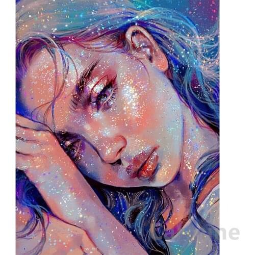 5D Girl Portrait Diamond Painting DIY Handmade Cross Stitch Embroidery Full Round&square Drill Bedroom Bathroom Decoration Gift