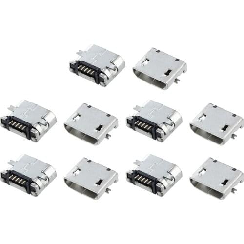 Top quality 10 Pcs Spare Parts Type B Micro USB Female Jack Connector Port Socket