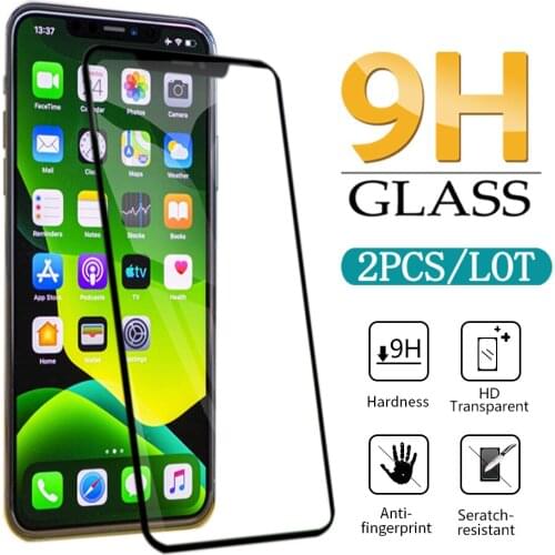 2Pcs 9H Tempered Glass Screen Protector For iPhone XS max For iPhone XS Safety glass Film For iPhone X XR protective glass