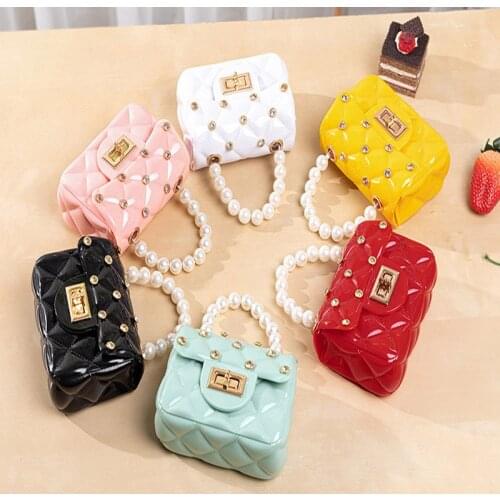 Women Mini Handbag New PVC Shoulder Messenger Portable Chain Bag Girl Jelly Bag Pearl Small Pocket For Lady