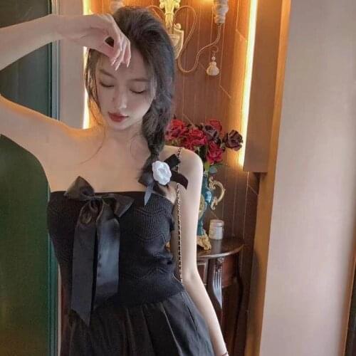 Jin Zhini with the same paragraph black flower bow camellia hairpin female small fragrance clip headdress edge clip girl hairpin