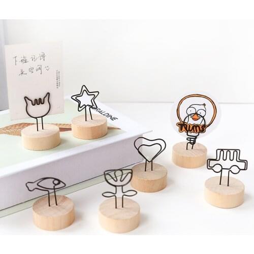 1PC New Creative Round Wooden Note Picture Frame Clip Table Number Wedding Photo Holder Photo Clip Memo Name Card Pendant Holder