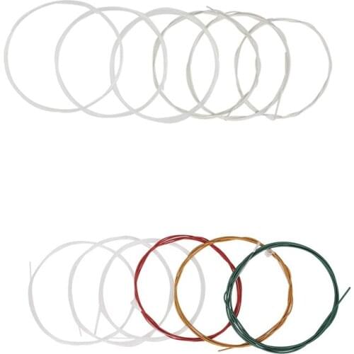 IRIN 12PCS Classical Guitar Strings Nylon Silver-Plated Copper Wound Classical Guitar Strings , Silver & Multicolor