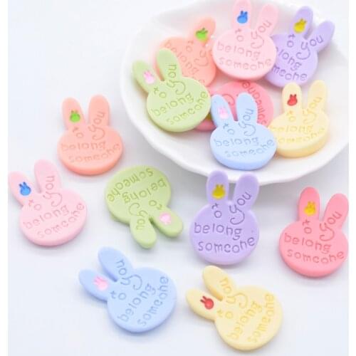 14Pcs New Lovely Rabbit Cute New Mixed Flatback Cabochon Scrapbook Kawaii DIY Embellishments Accessories