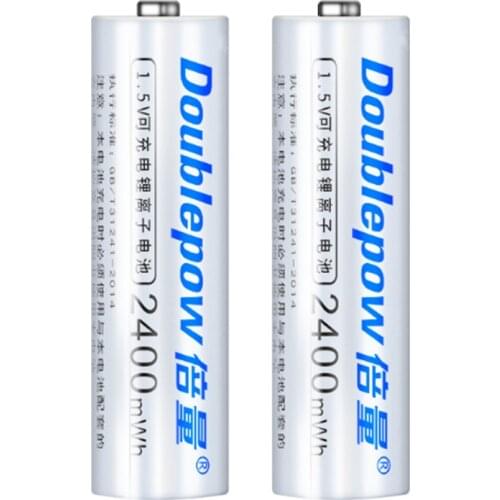 2pcs/lot Large-capacity 1.5v 2400mWh AA rechargeable battery Lithium battery is quickly charged by AA AAA smart USB charger