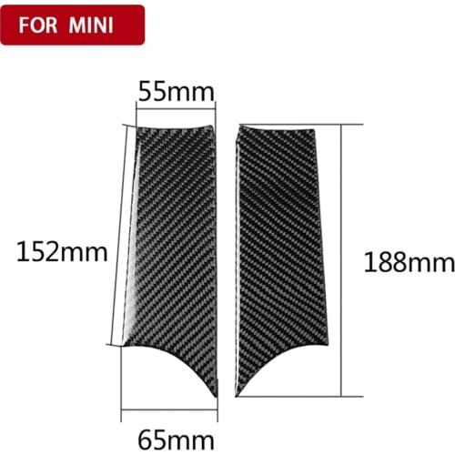 2pcs Real Carbon Fiber Car Interior Sticker Door Handle Cap Cover Decorative Sticker Protector Strip for Mini Cooper F56