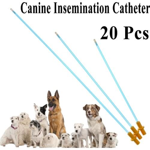 20PCS Pet Dog Disposable Vas Deferens Artificial Insemination Pipe Plastic Canine Sperm Injection Semen Deposition Tube Supplies